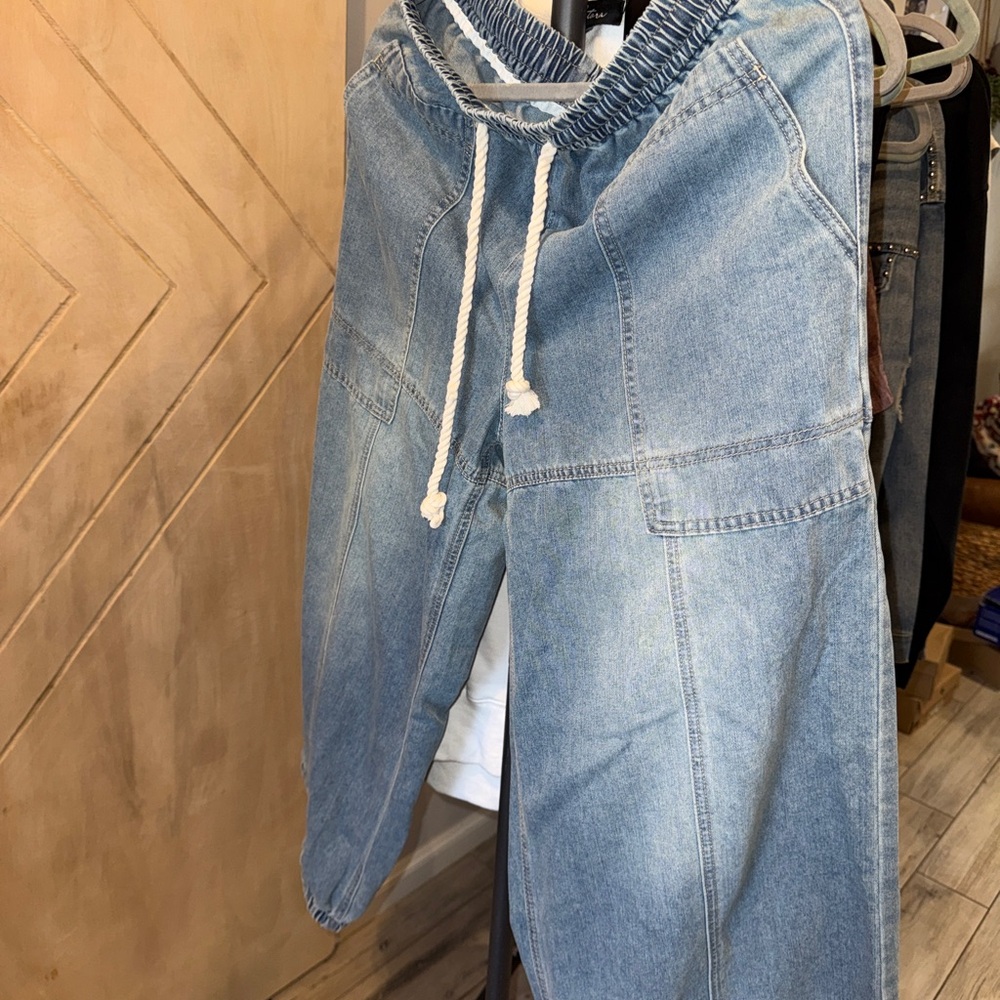Women’s Light Blue Jean Joggers